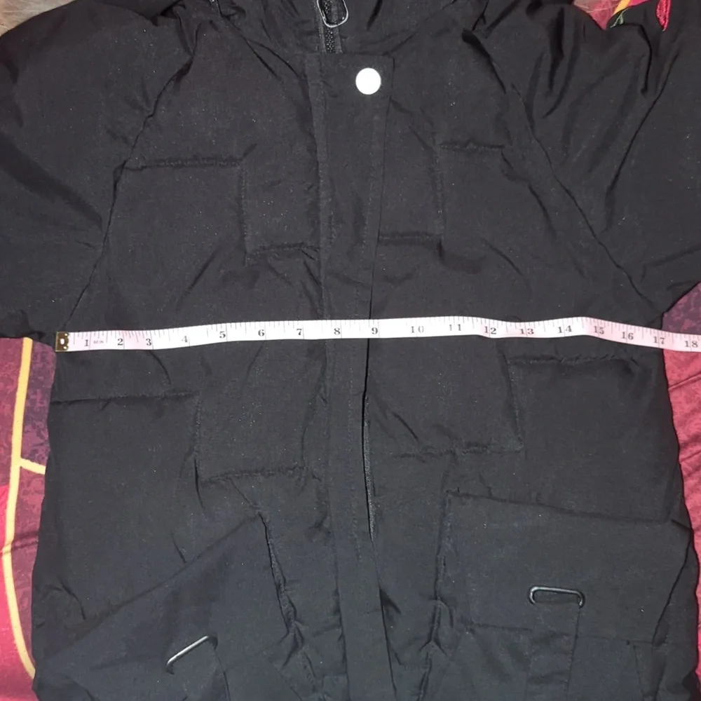 Embroidered Sleeve Hooded Full Zip Jacket XXL